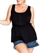 City Chic Plus Bedroom Eyes Stretch-cotton Top