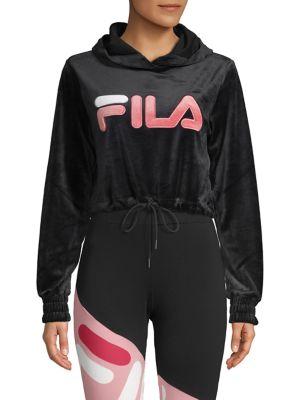 Fila Velour Cropped Hoodie