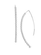 Lord & Taylor 925 Sterling Silver Beaded Curved Threader Earrings