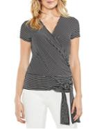 Vince Camuto Striped Faux Wrap Top