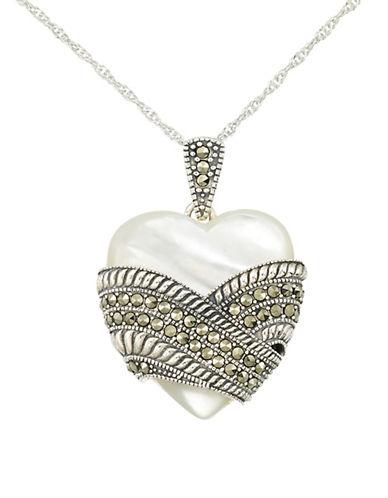 Lord & Taylor Mother Of Pearl Heart Pendant Necklace
