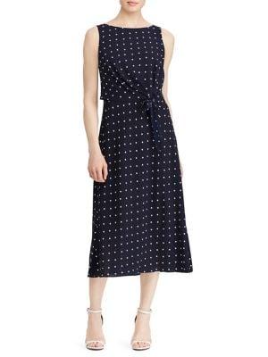 Lauren Ralph Lauren Crepe Sleeveless Midi Dress