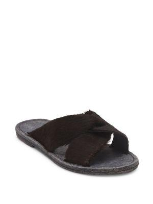 Matisse Alamosa Leather And Calf Hair Slides