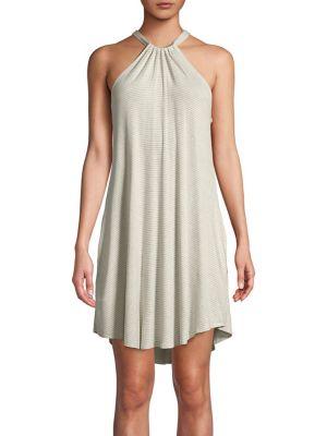 Elan Striped Halter Dress