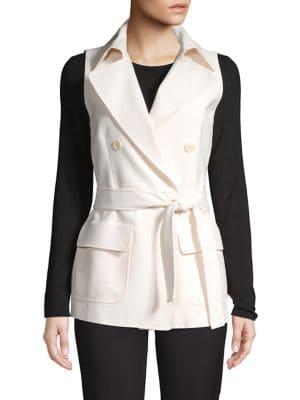 Anne Klein Belted Crepe Vest
