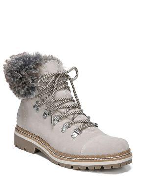 Sam Edelman Bowen Bistro Suede And Faux Fur Hiking Boots