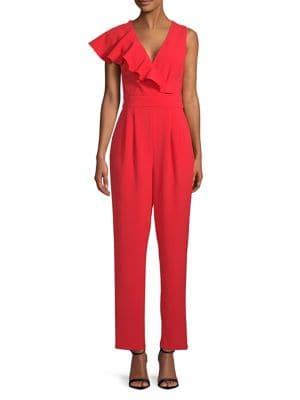 Eliza J Asymmetrical Ruffle Jumpsuit