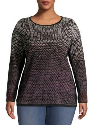 Nic+zoe Plus Plus Stitch Pattern Pullover
