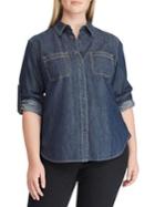 Lauren Ralph Lauren Plus Straight-fit Denim Button-down Shirt