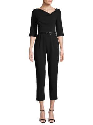 Black Halo Jackie Three-quarter Belted Jumpsuit