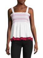 T Tahari Cassie Lace-trimmed Top