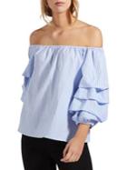 Avec Les Filles Off-shoulder Balloon-sleeve Top