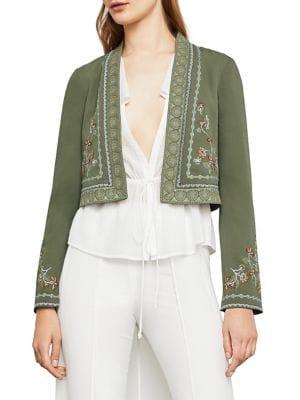 Bcbgmaxazria Floral Embroidered Cropped Jacket
