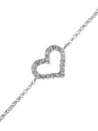 Effy Pave Classica 14k White Gold & Diamond Heart Bracelet