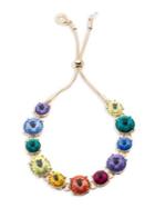 Anne Klein Goldtone And Multicolored Cubic Zirconia Slider Bracelet