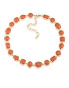 1st And Gorgeous Cabochon Multi-shape Flexible Collar Necklace In Spiced Orange