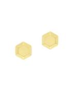 Etienne Aigner Goldtone Hexagon Stud Earrings