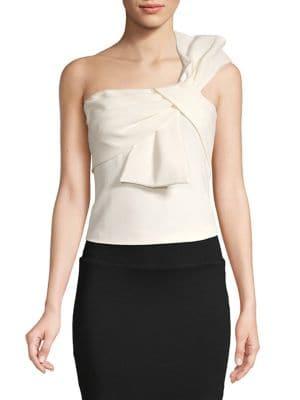 Eliza J One Shoulder Bow Tie Top