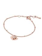 Michael Kors Kors Love 14k Rose-goldplated & Crystal Heart Charm Bracelet