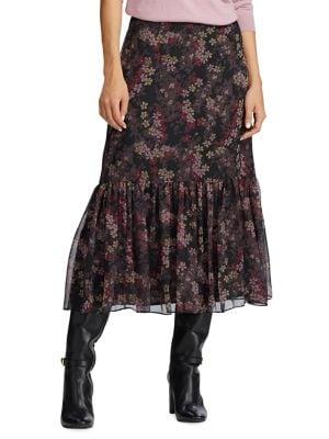 Lauren Ralph Lauren Floral-print Georgette Skirt