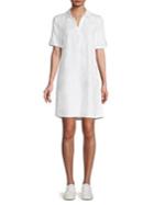 Lord & Taylor Linen Roll-tab Shirt Dress