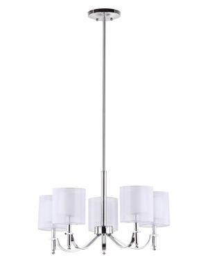 Safavieh Mika 5 Light Chrome 26.4 Inch Dia Adjustable Chandelier