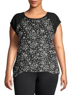 Vince Camuto Plus Scattered Floral Top