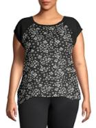 Vince Camuto Plus Scattered Floral Top