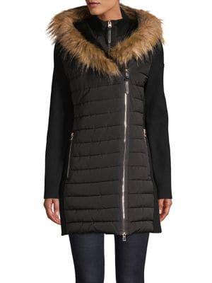 Calvin Klein Performance Faux-fur Mixed-media Jacket