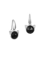 Karl Lagerfeld Rose Cut Choupette Swarovski Crystal Drop Earrings