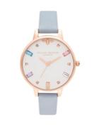 Olivia Burton Rainbow Bee Swarovski Crystal & Leather-strap Watch