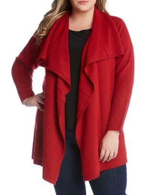 Karen Kane Plus Drape Front Cardigan