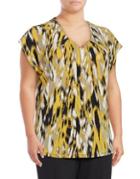 Nipon Boutique Printed Cap Sleeve Shell