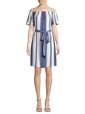 Michael Michael Kors Off-the-shoulder Printed Dress