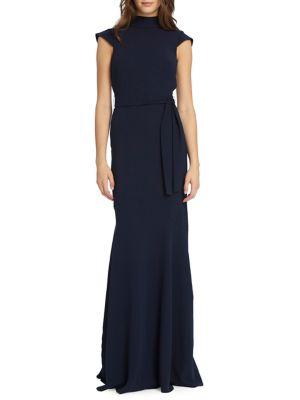 Ml Monique Lhuillier Cap-sleeve Self-tie Gown