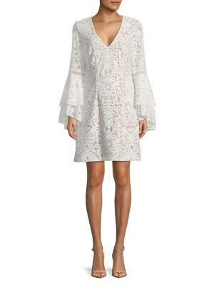 Xscape Bell-sleeve Lace Sheath Dress