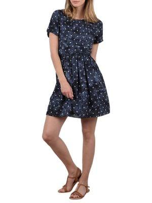 Molly Bracken Heart-print Short-sleeve Mini Dress