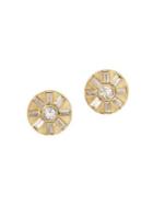 Sole Society Goldtone And Crystal Baguette Stud Earrings
