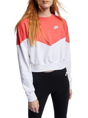 Nike Cropped Cotton Fleece Sweatshirt