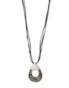 Robert Lee Morris Soho Silverplated Abalone Sculptural Pendant Necklace