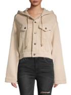 Free People Bell-sleeve Cotton Blend Hooded Jacket