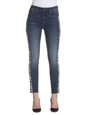 Driftwood Jackie Side Python-tape Skinny Jeans
