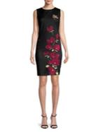 Karl Lagerfeld Paris Embroidered Floral Dress