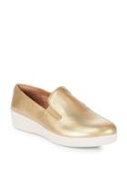 Fitflop Metallic Leather Slip-on Sneakers