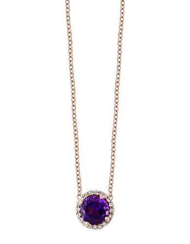 Effy Amethyst And Diamond 14k Rose Gold Pendant Necklace