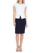 Tahari Arthur S. Levine Asymmetric Jacket And Skirt Suit