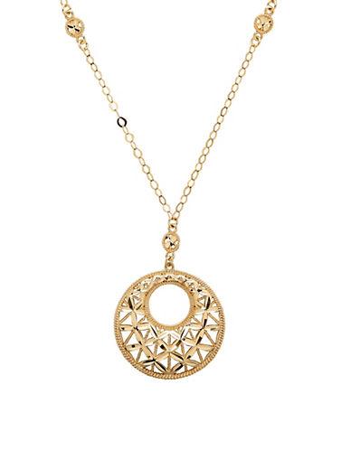 Lord & Taylor 14k Yellow Gold Circle Pendant Necklace