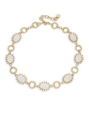 Design Lab Lord & Taylor Mother-of-pearl And Crystal Oval Link Necklace