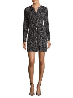 Michael Michael Kors Petite Leopard Print Shirt Dress