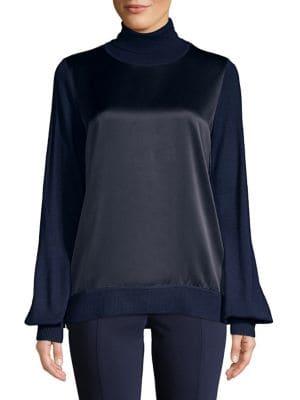 Elie Tahari Merino Wool And Silk-blend Turtleneck